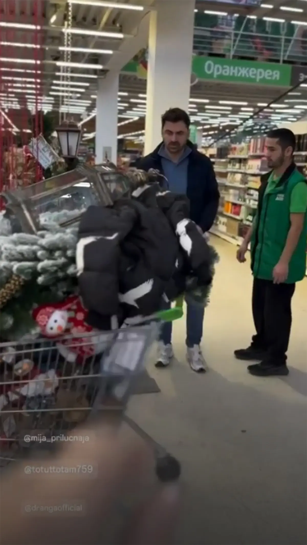 Агата Муцениеце показала Петра Дрангу с покупками к Новому году